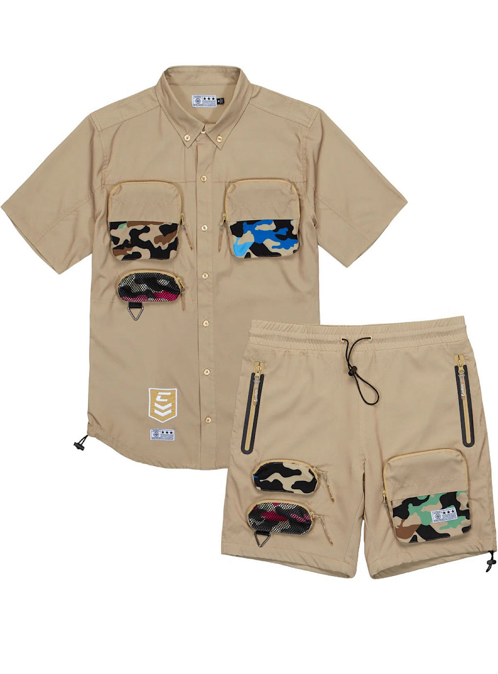Cookies Short Set - Smoke Ops Woven - Light Khaki - CM242WST10