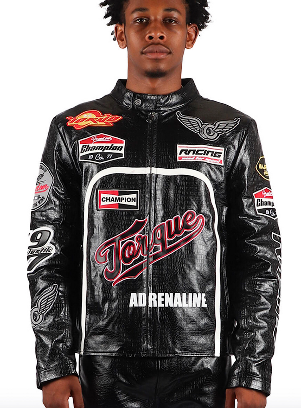 Majestik Jacket - Leather Moto Racing - Black Snake - JJ2321