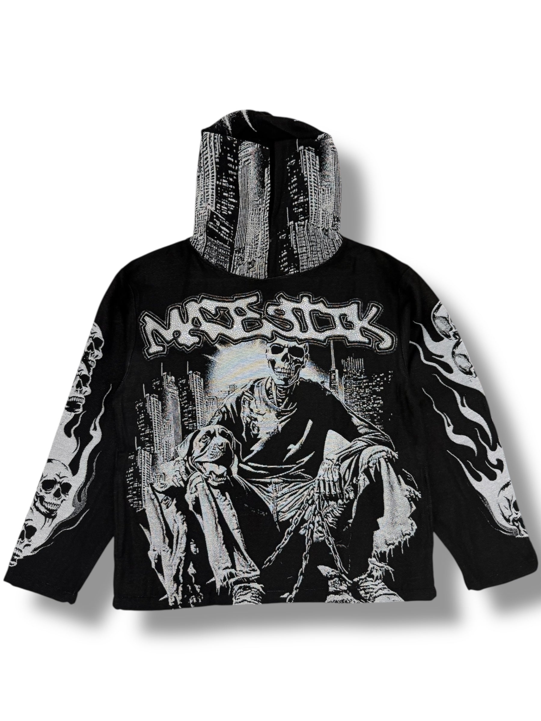 Majestik Hoodie - Bone Squad Tapestry - Black - TH2525
