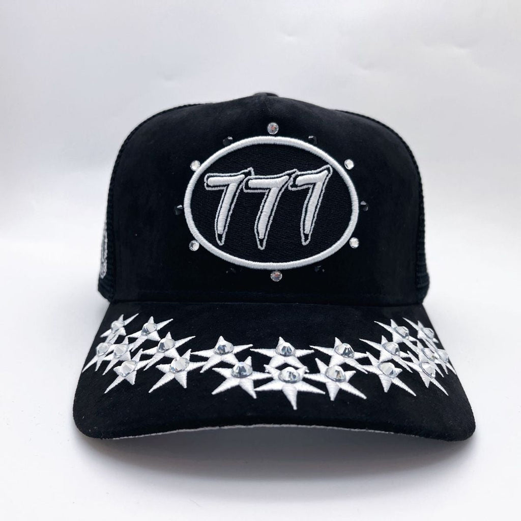 Hudson Hat - Diamond 777 Suede Trucker - Black And White - CD0344