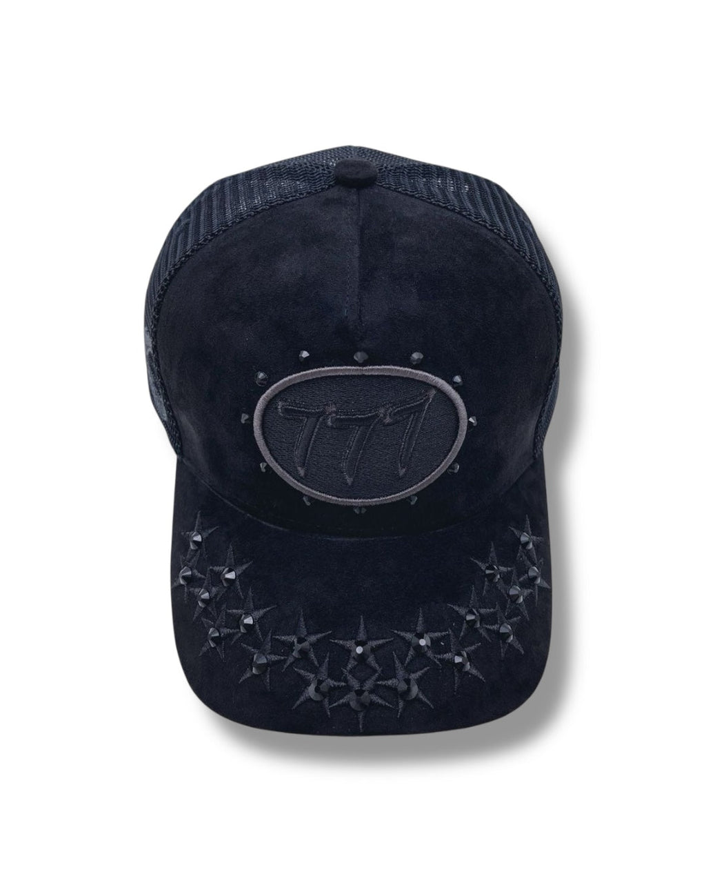 Hudson Hat - Diamond 777 Suede Trucker - Black On Black - CD0343