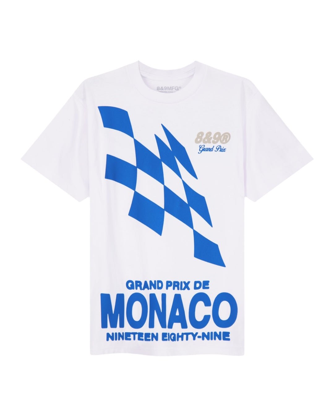8&9 T-Shirt - Grand Prix - White Royal Blue