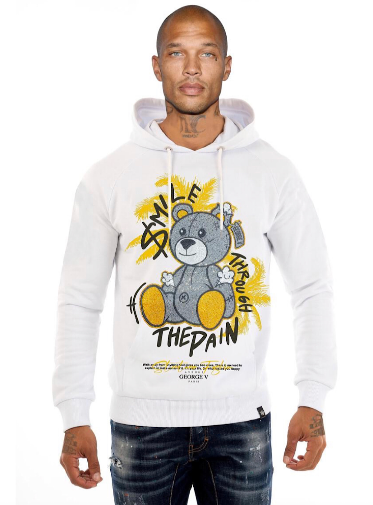 George V Hoodie - Smile Through The Pain - White - GV2604