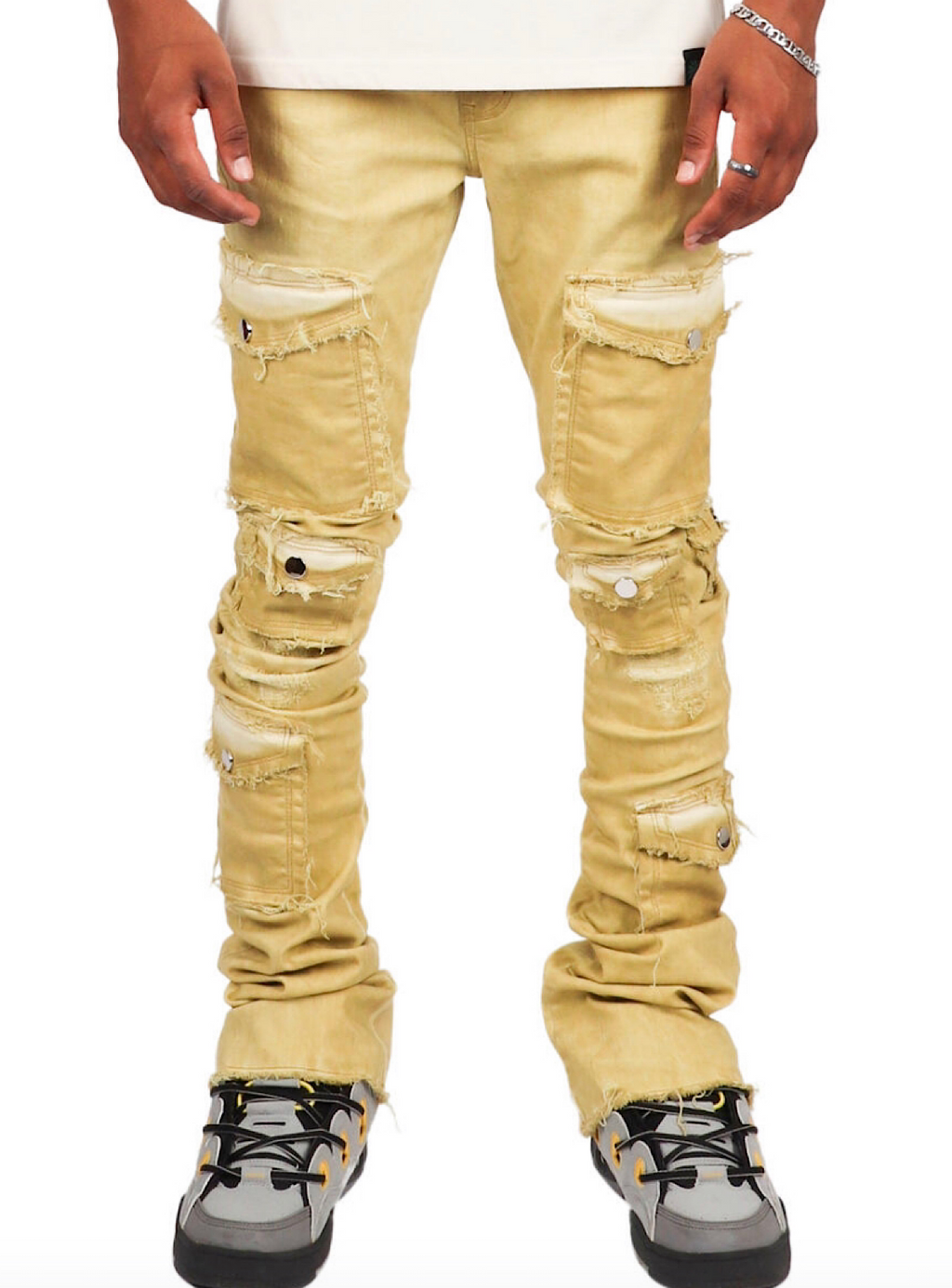 Majestik Jeans - Enzyme Washed Super Stacked - Mustard - DL2356