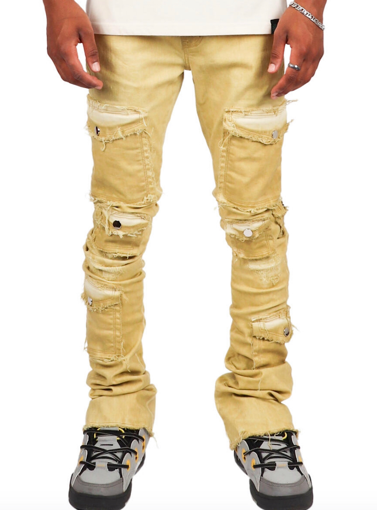 Majestik Jeans - Enzyme Washed Super Stacked - Mustard - DL2356