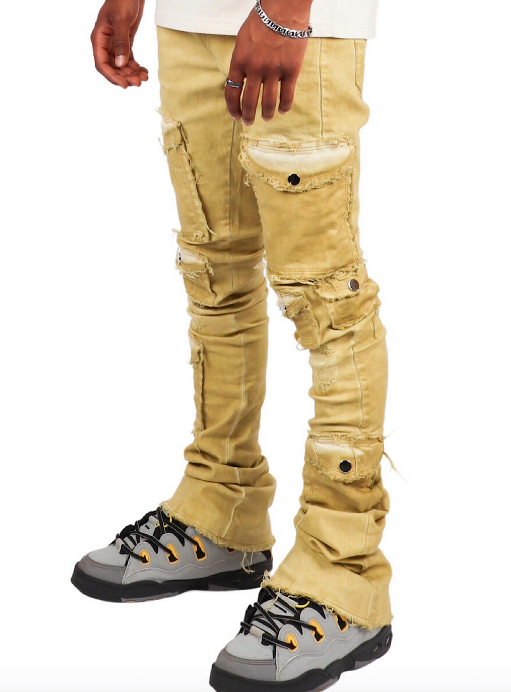 Majestik Jeans - Enzyme Washed Super Stacked - Mustard - DL2356