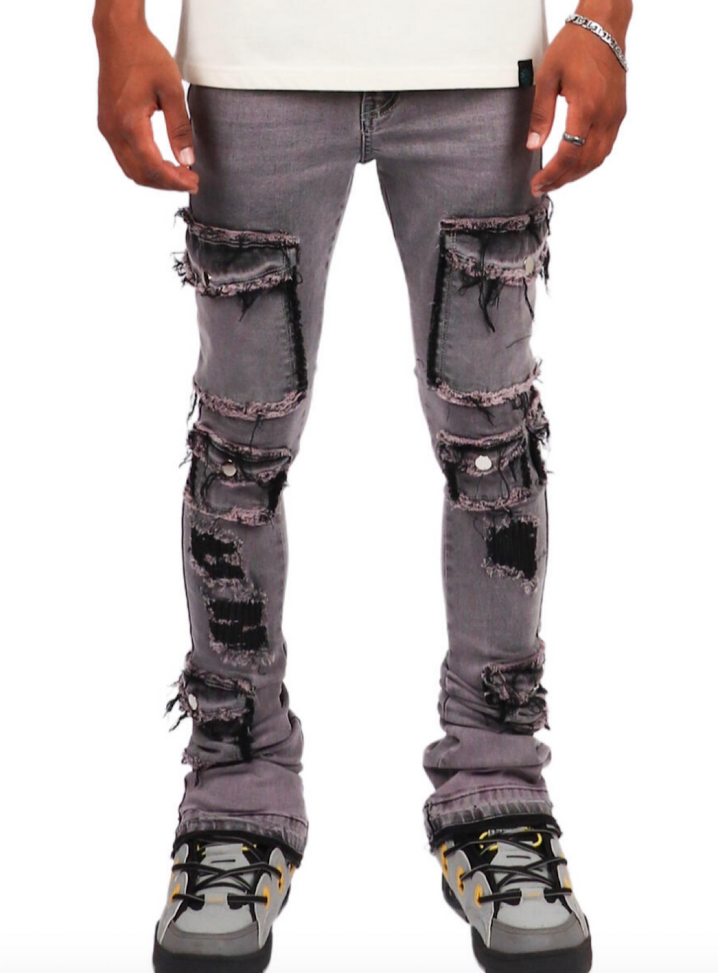 Majestik Jeans - Enzyme Washed Super Stacked - Light Purple - DL2356