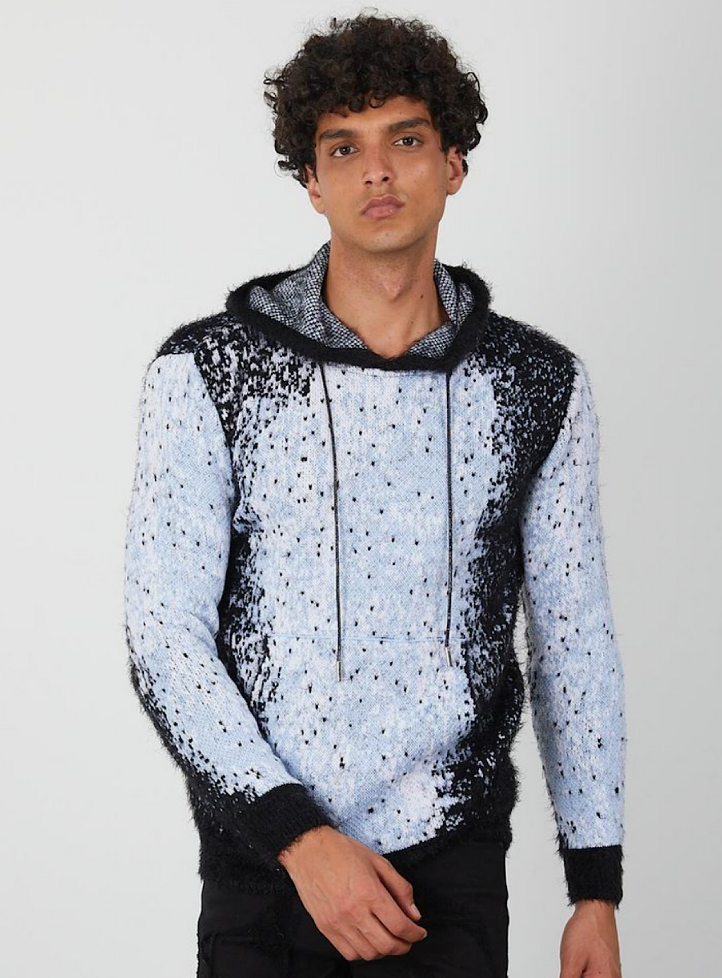 Buyers Choice Hoodie - Mohair - Blue And Black - KG-630