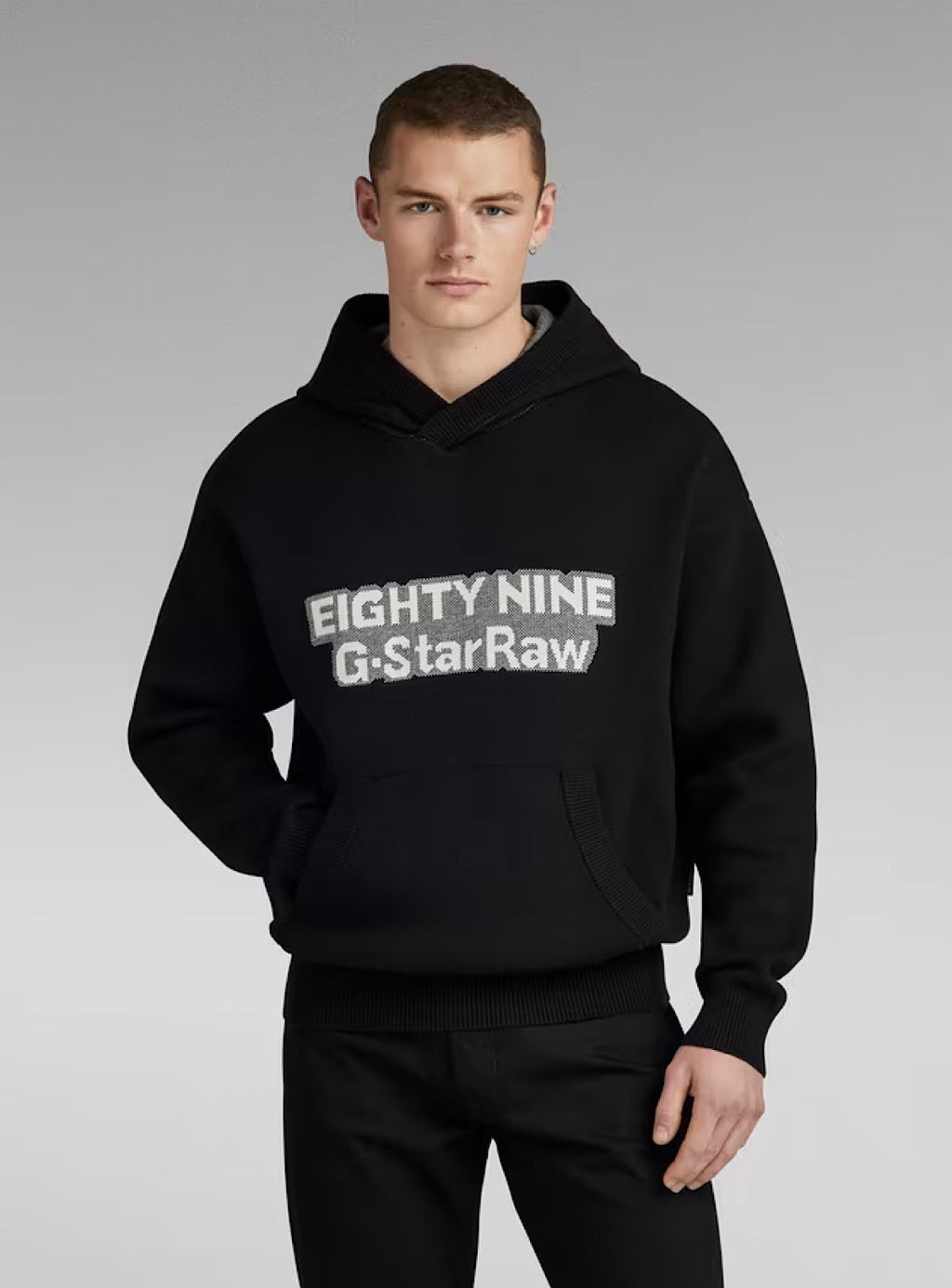 G-Star Hoodie - Graphic Loose Knit - Black - D23933