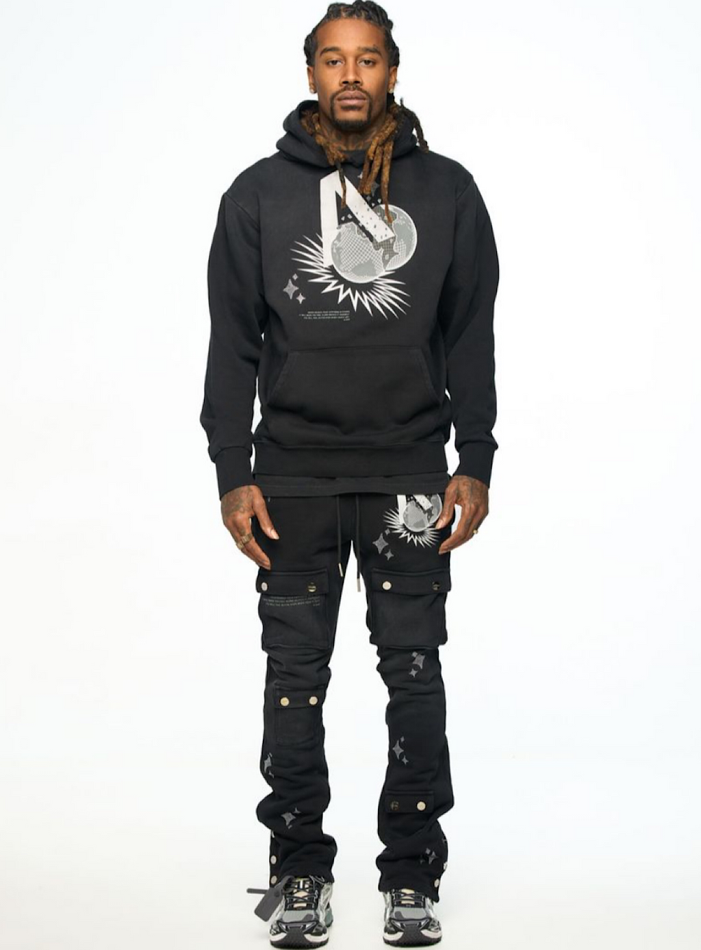 Aologne Sweatsuit - Never Alone - Black - AO-F19-BLK-J