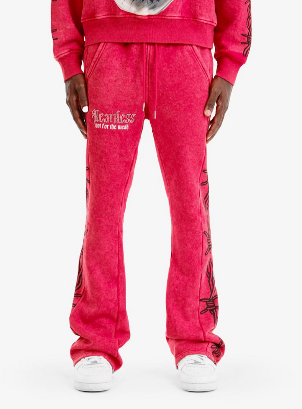 Copper Rivet Sweatpants - Heartless Stack Fleece - Red - 431585-RD-YYE6