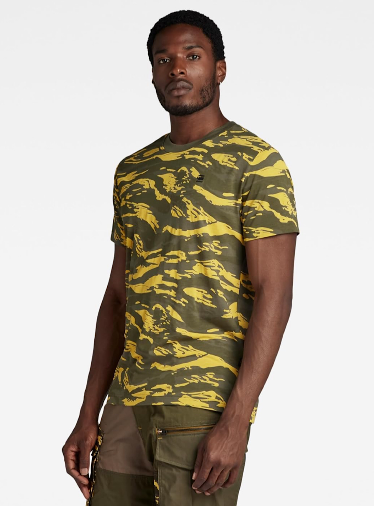 G-Star T-Shirt - Tiger Camo - Dark Lemon Tiger - D24421