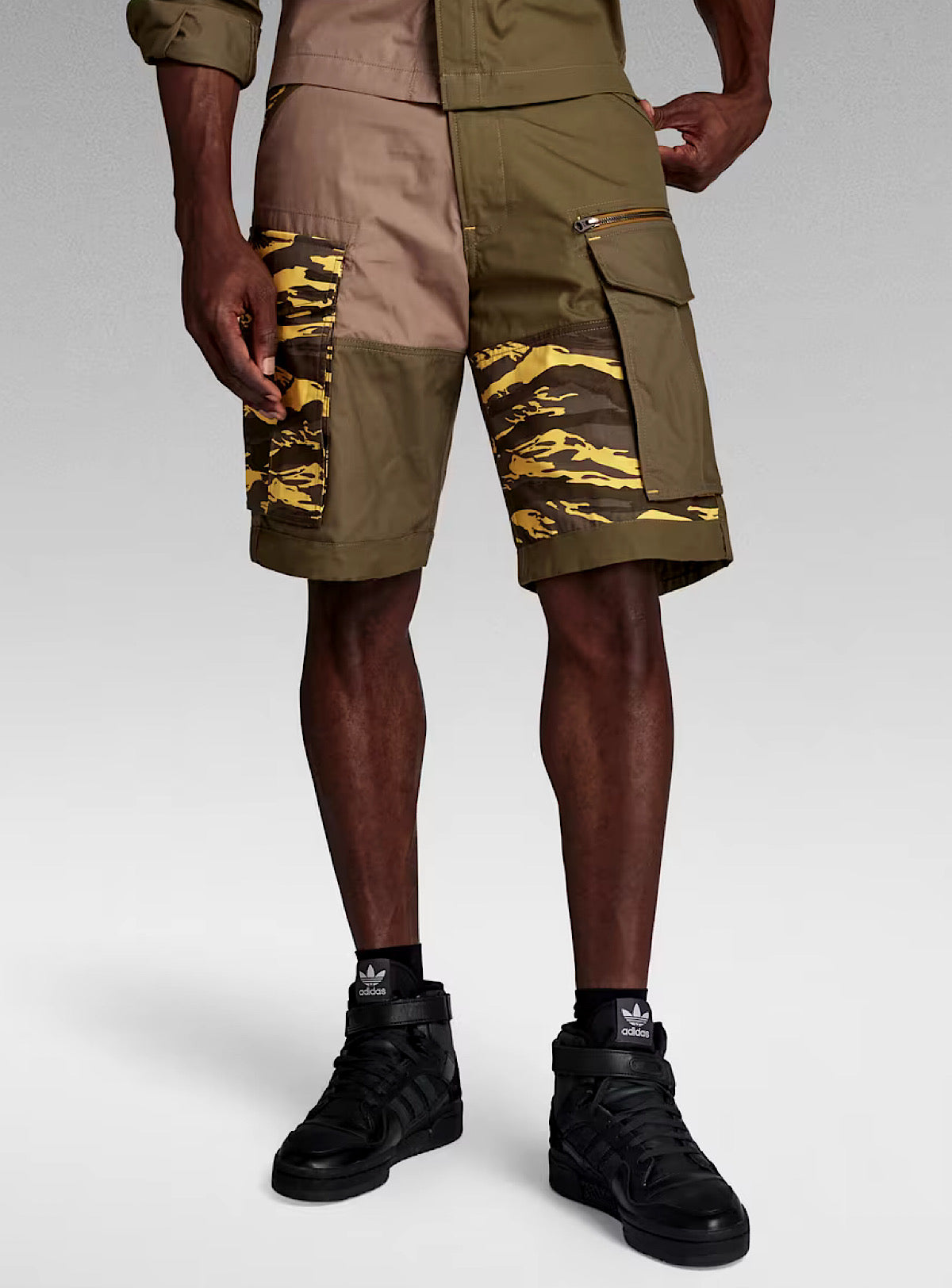 G-Star Shorts - Rovic Mix Zip Relaxed - Shadow Olive - D24318