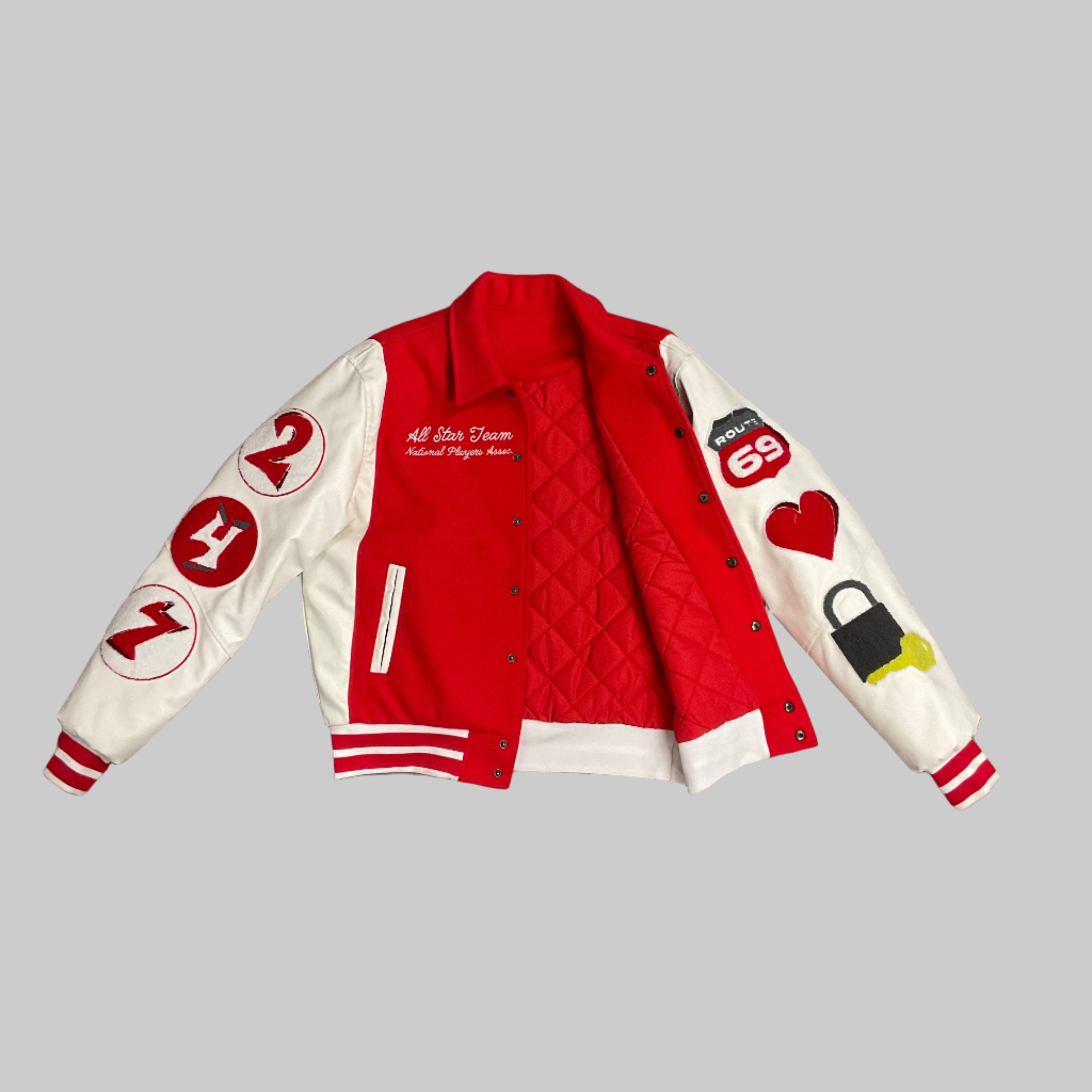Locked & Loaded Jacket - All Star Letterman - Red - 00001