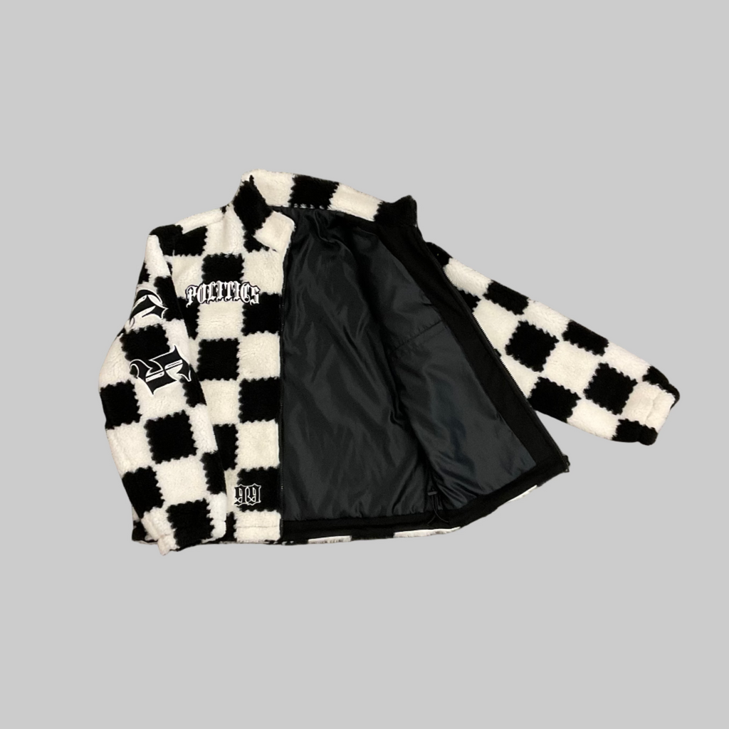 Politics Jacket - Checkered - Black and White - 00008