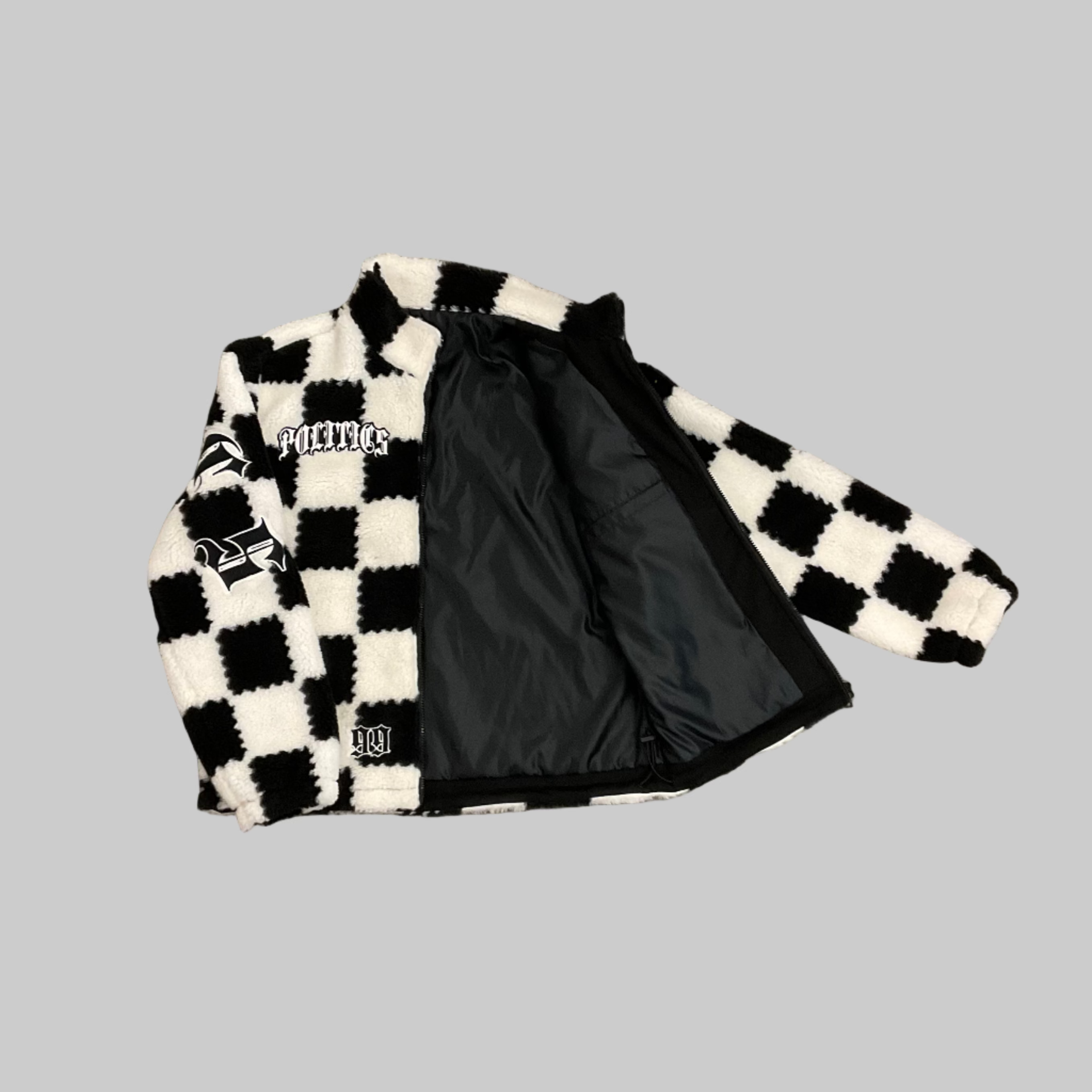 Politics Jacket - Checkered - Black and White - 00008
