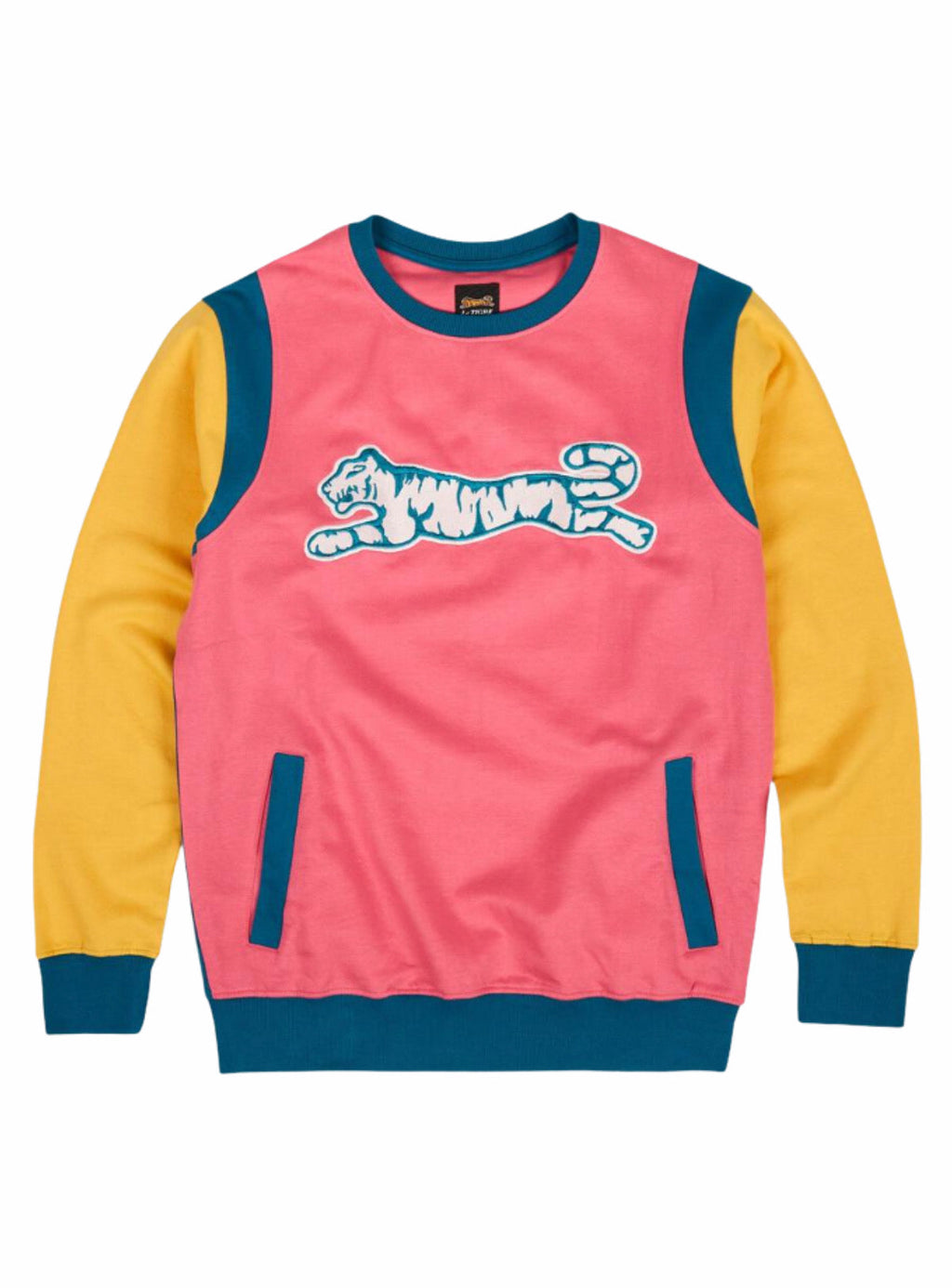 Le Tigre Sweater - Crewneck Colorblock - Pink/Teal - LA1-041