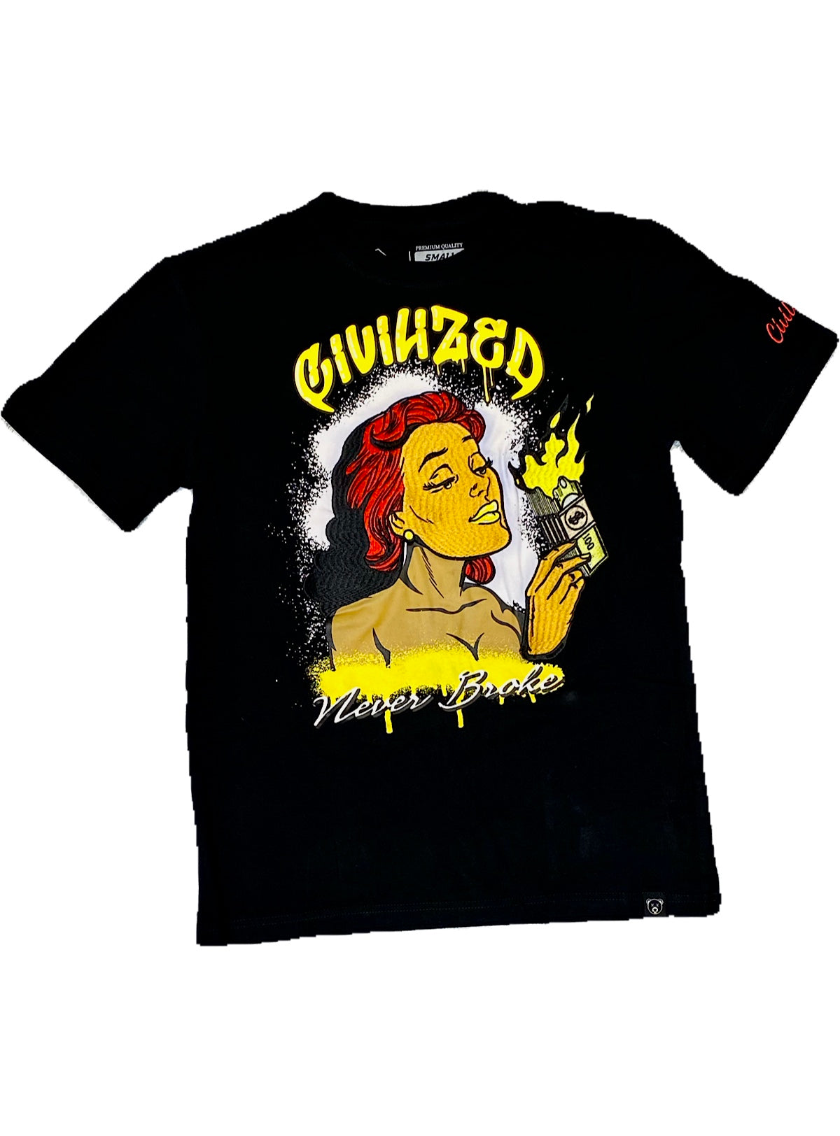Civilized T-Shirt - Never Broke - Black - CV1022