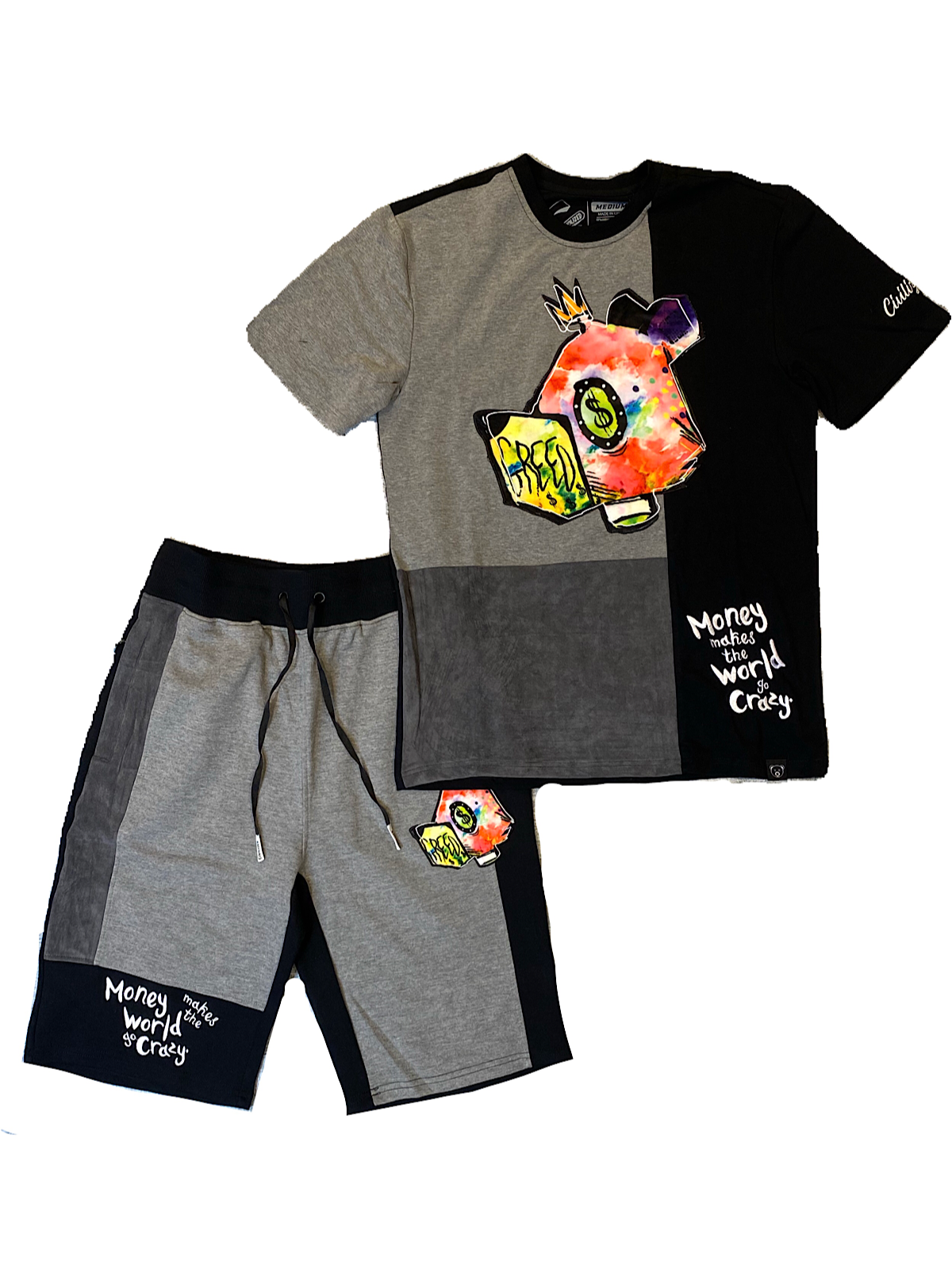 Civilized Short Set - Go Crazy - Black - CV1190