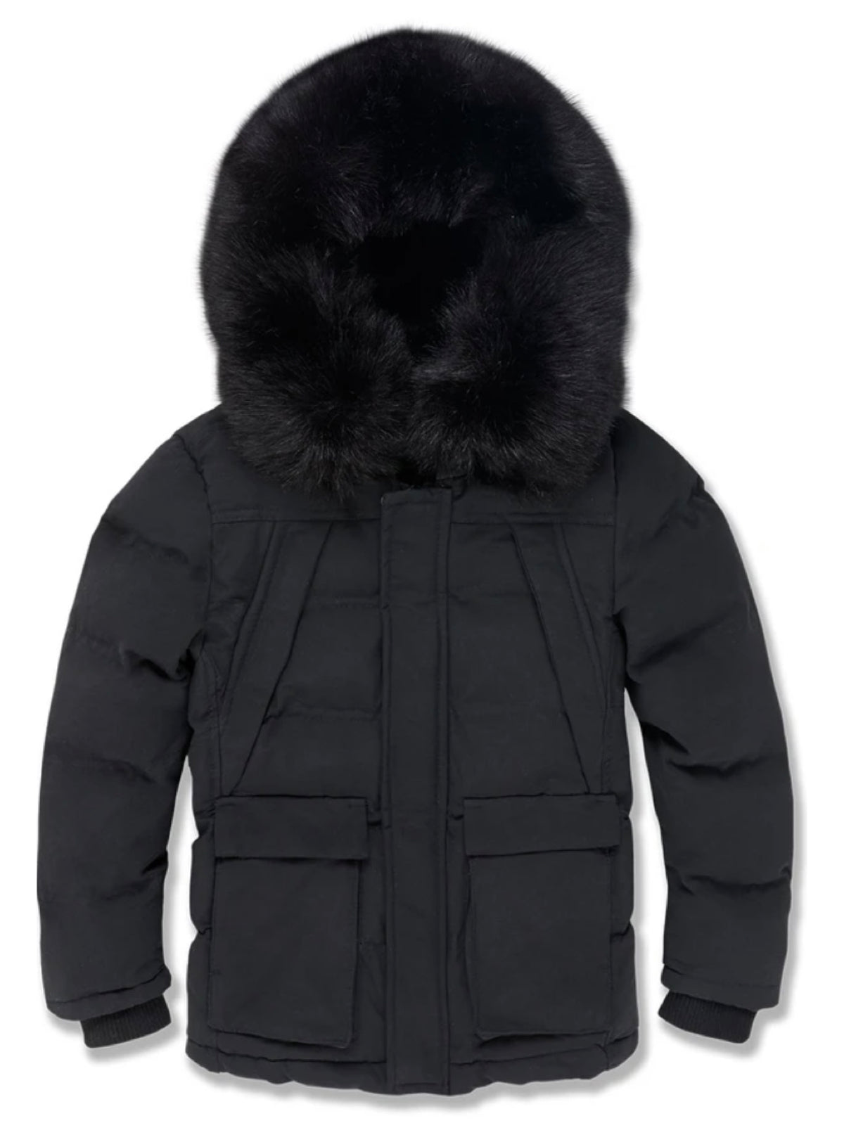Jordan Craig Kids Coat - Puffer with Fur - Black - 91537K