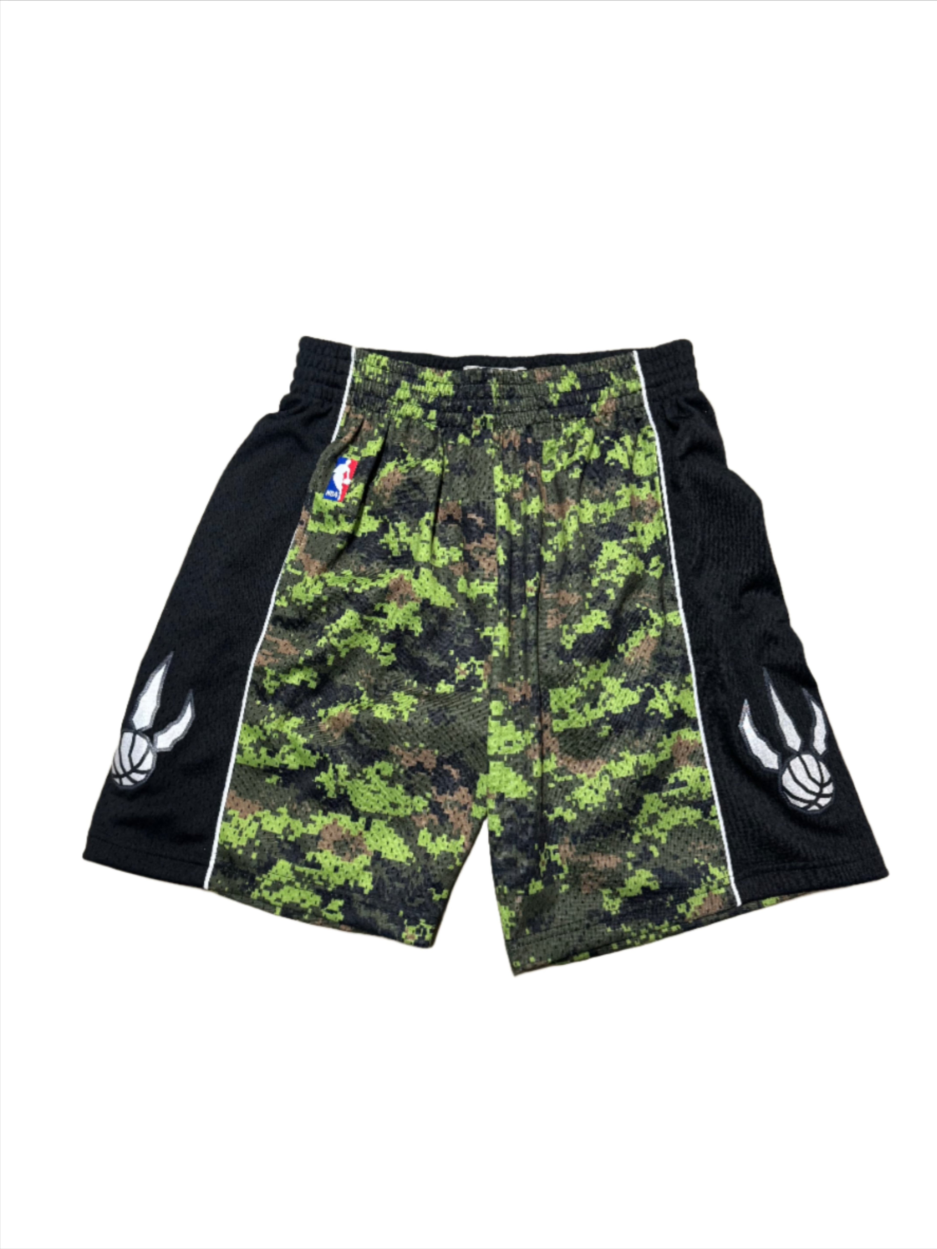 Mitchell & Ness Shorts - Alternate Raptors Logo - Green Camo - SMSH3374