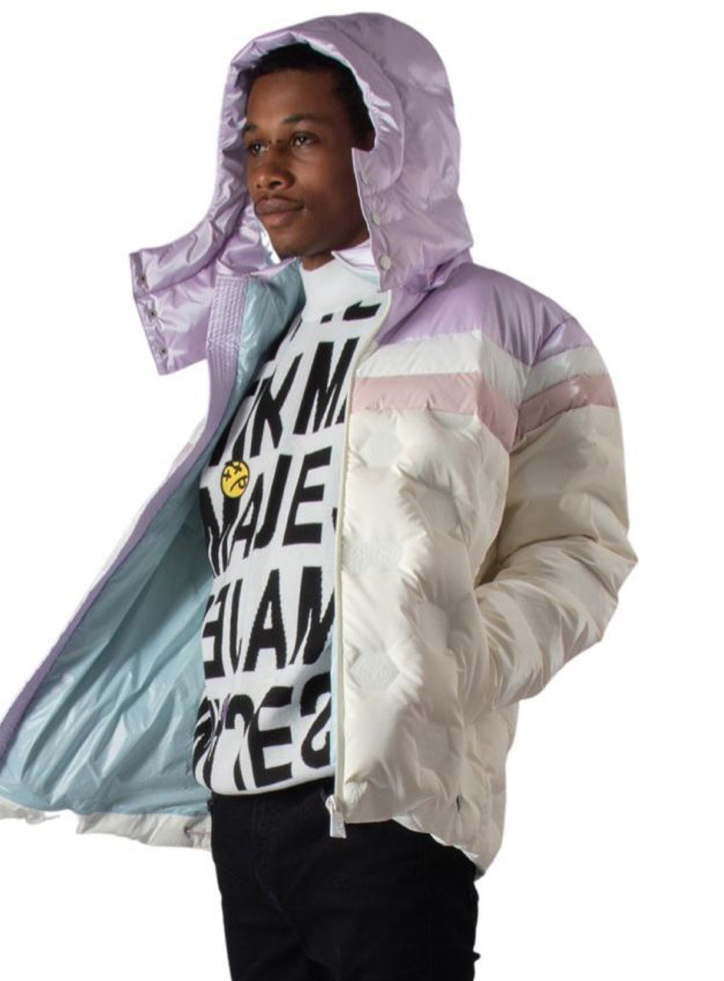 Majestik Jacket - Branded Puffer - Lavender Multi - JJ2223