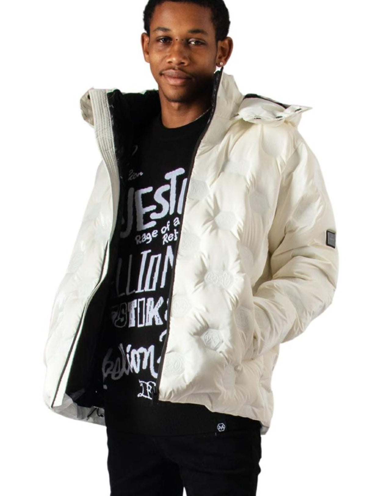 Majestik Jacket - Branded Puffer - Cream - JJ2221