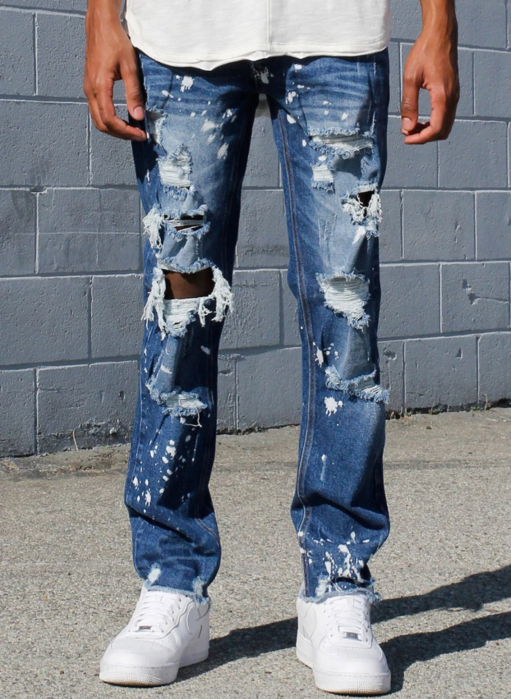 KDNK Jeans - Distressed - Dark Blue - KND4381