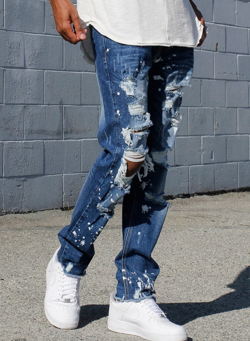 KDNK Jeans - Distressed - Dark Blue - KND4381