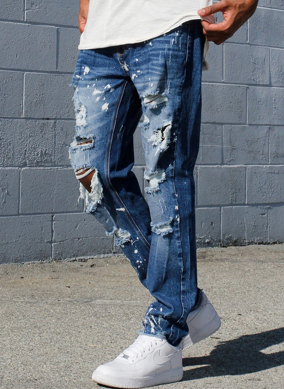 KDNK Jeans - Distressed - Dark Blue - KND4381