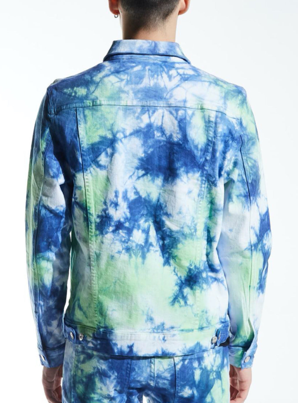 Embellish Denim Jacket - Harvey - Blue Tie Dye - EMBSP220-208
