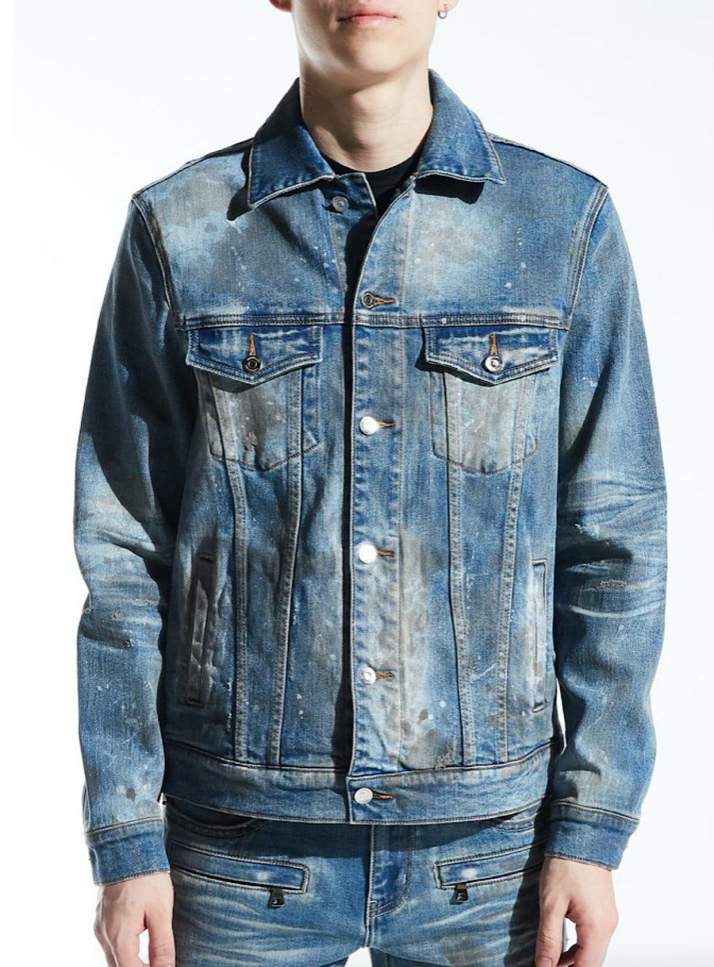Embellish Denim Jacket - Burns - Dirty Light Indigo - EMBSP220-202