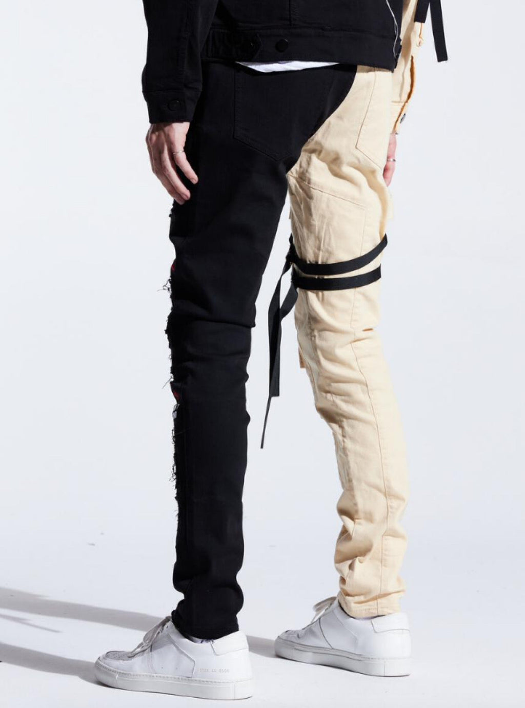 Embellish Jeans - Outlaw Cargo - Split Black/Cream - EMBDECQS20-105