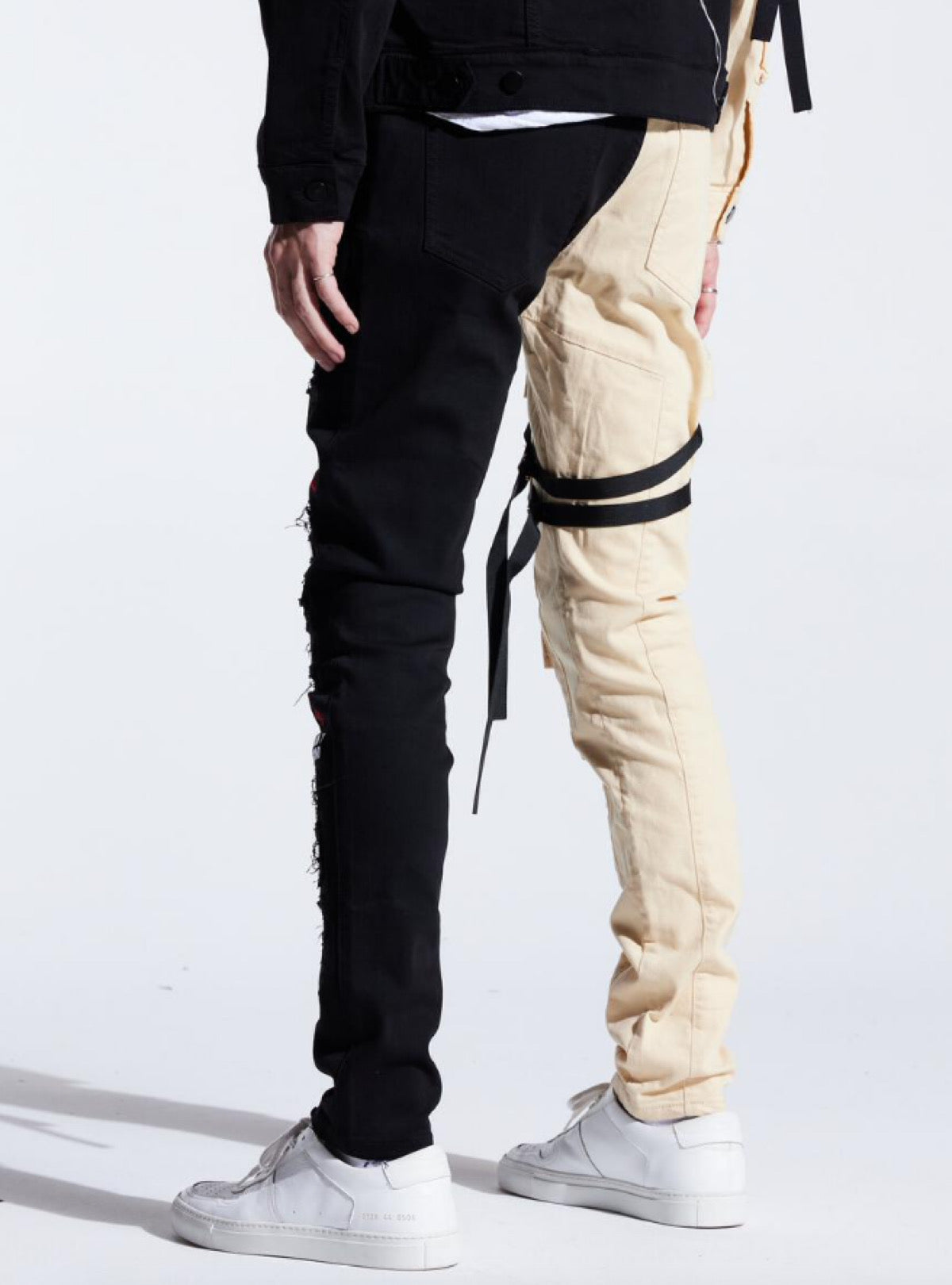 Embellish Jeans - Outlaw Cargo - Split Black/Cream - EMBDECQS20-105