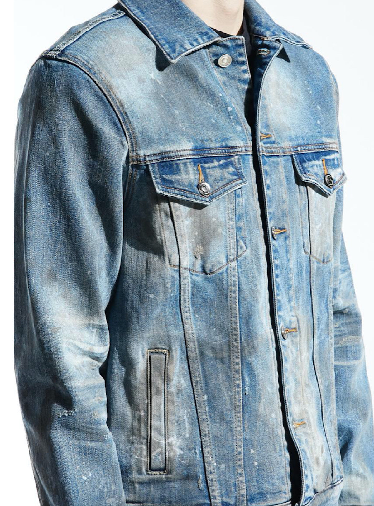 Embellish Denim Jacket - Burns - Dirty Light Indigo - EMBSP220-202