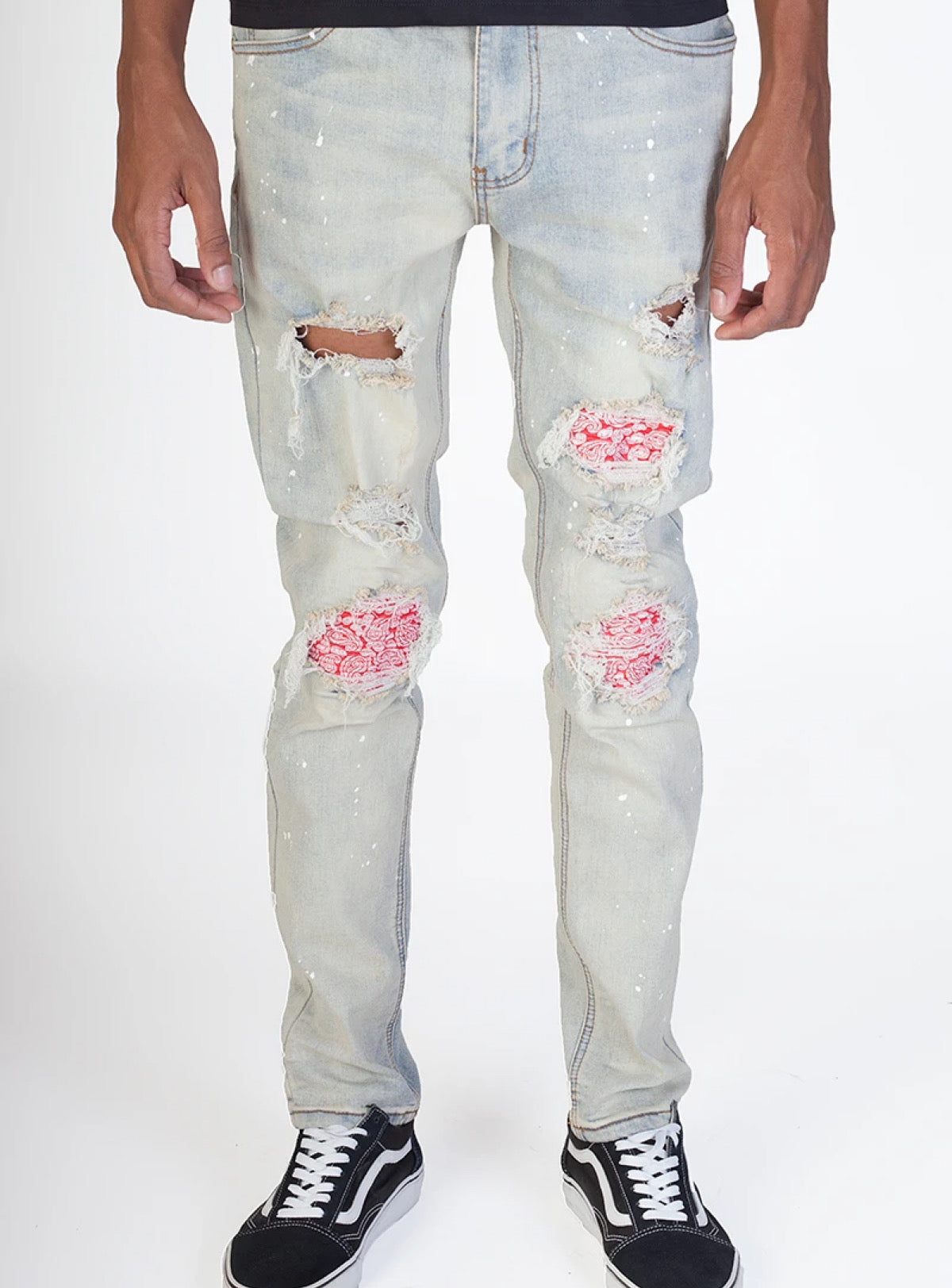 KDNK Jeans - Pintucked Patch - Tinted Light Blue - KND4309