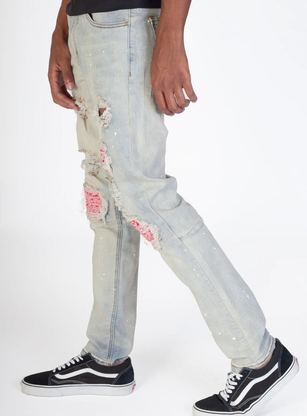 KDNK Jeans - Pintucked Patch - Tinted Light Blue - KND4309