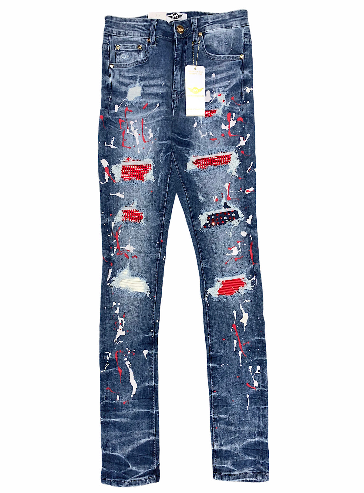 Ferrari Massari Jeans - Dripping Hustler Red - Blue