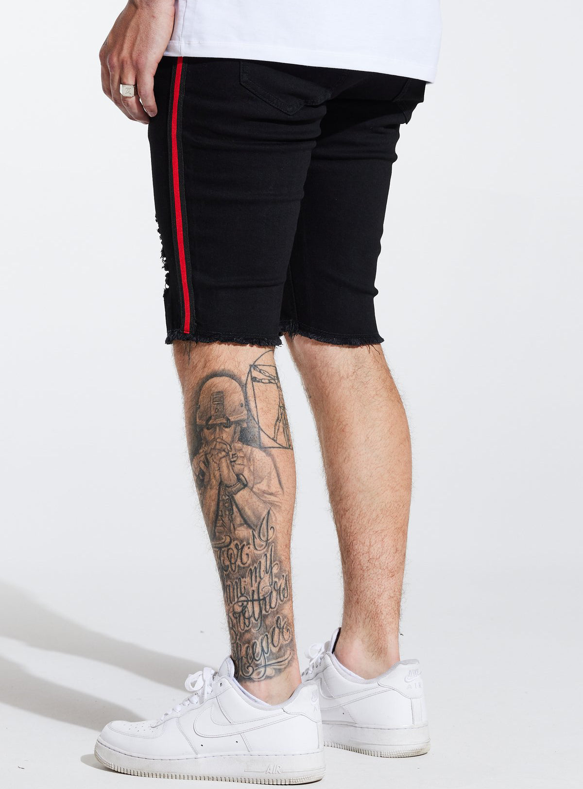Crysp Denim Shorts - Line - Black - CRYSPSP221-131