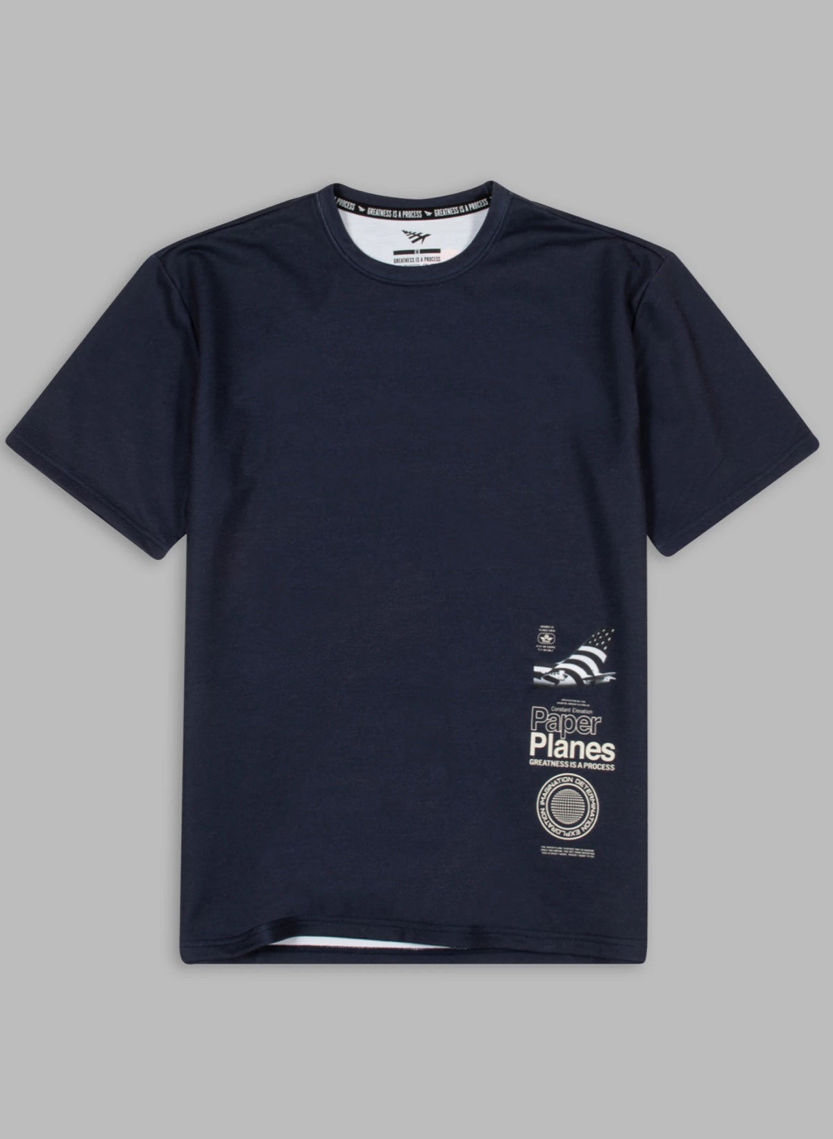 Paper Plane T-Shirt - French Terry - Sapphire - 300045