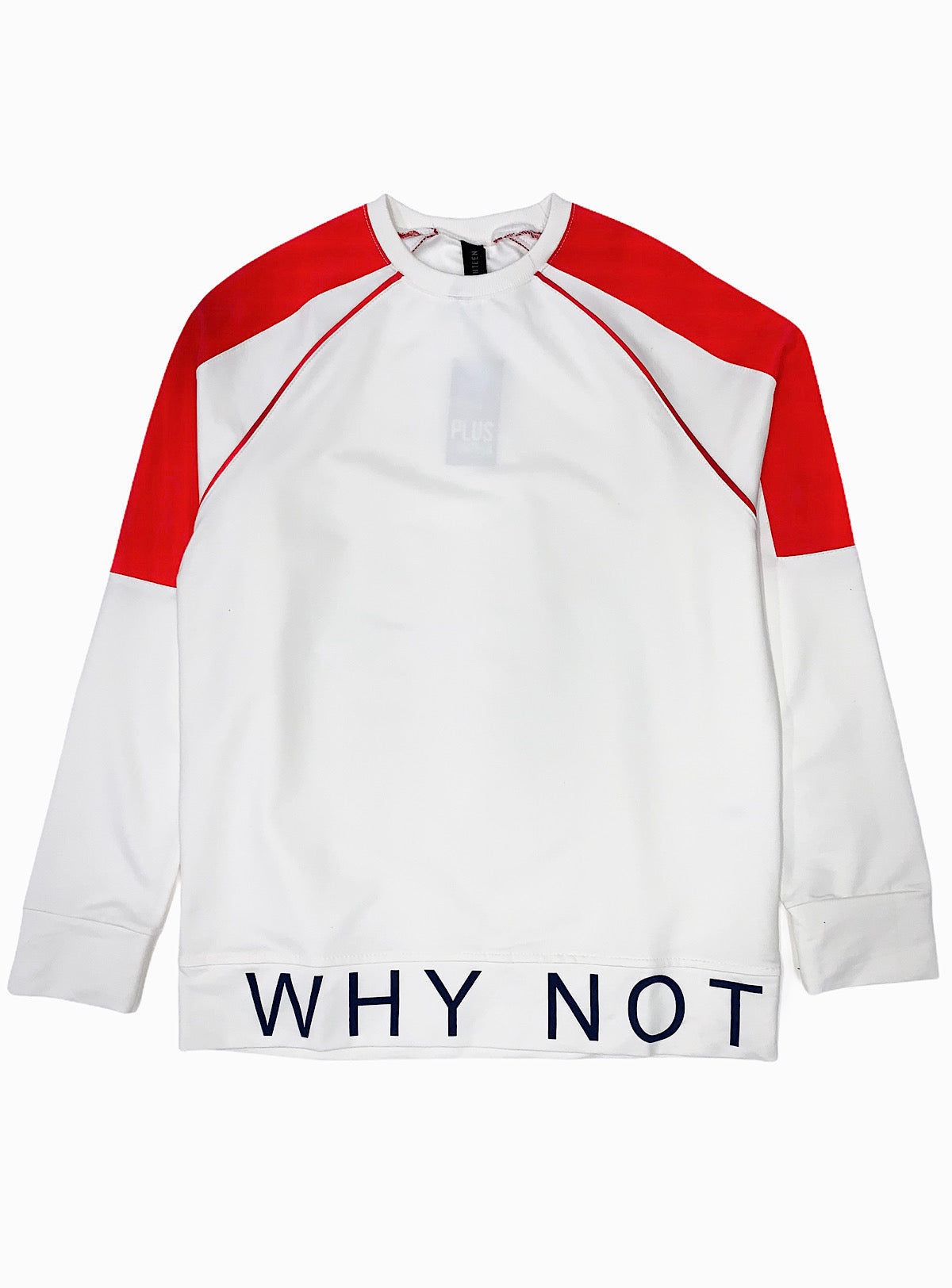 Buyer's Choice Sweatshirt - Why Not - White And Red - ST-6503