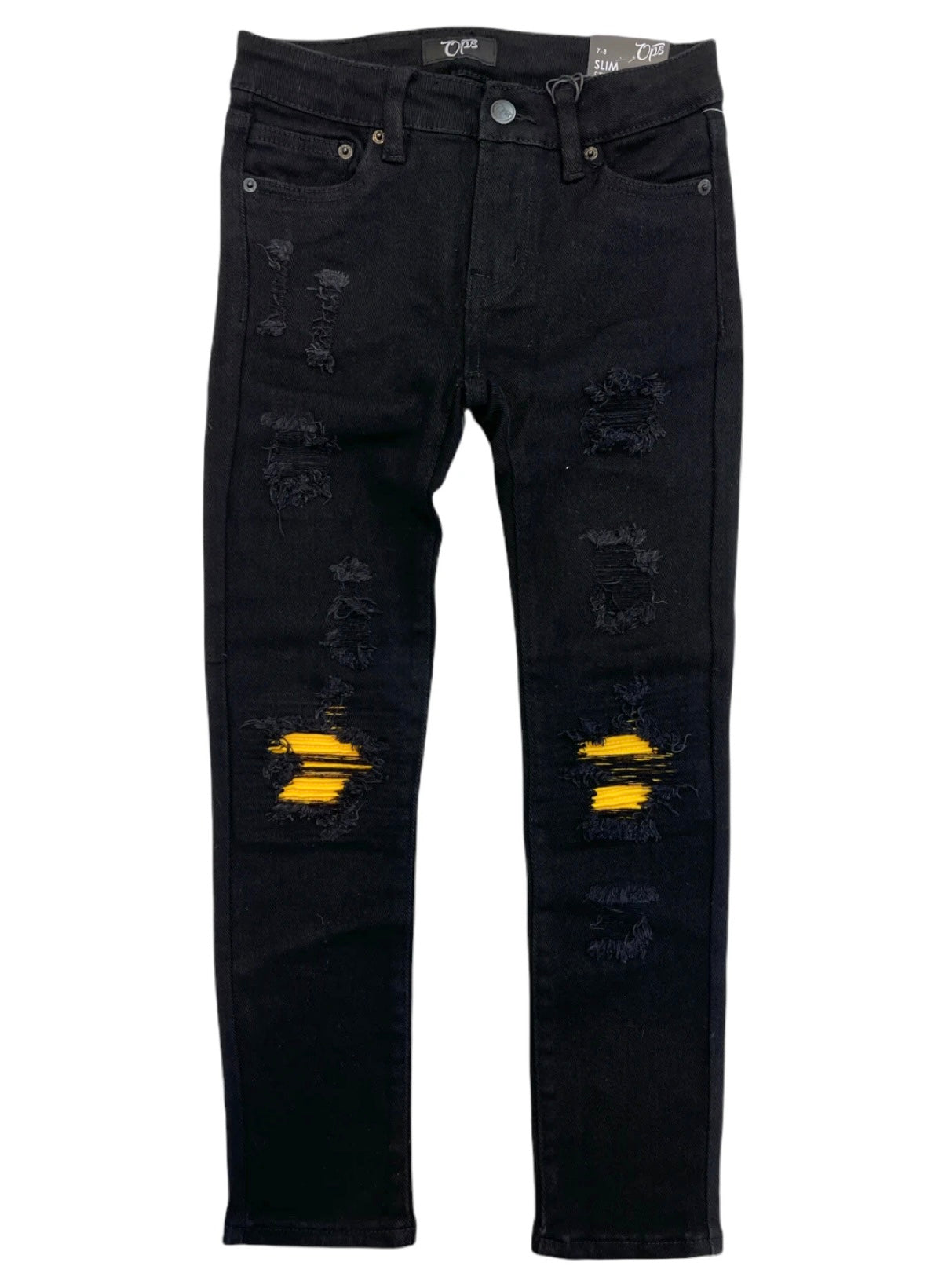 Ops Kids Jeans - Biker - Jet Black and Gold - OPS2001K