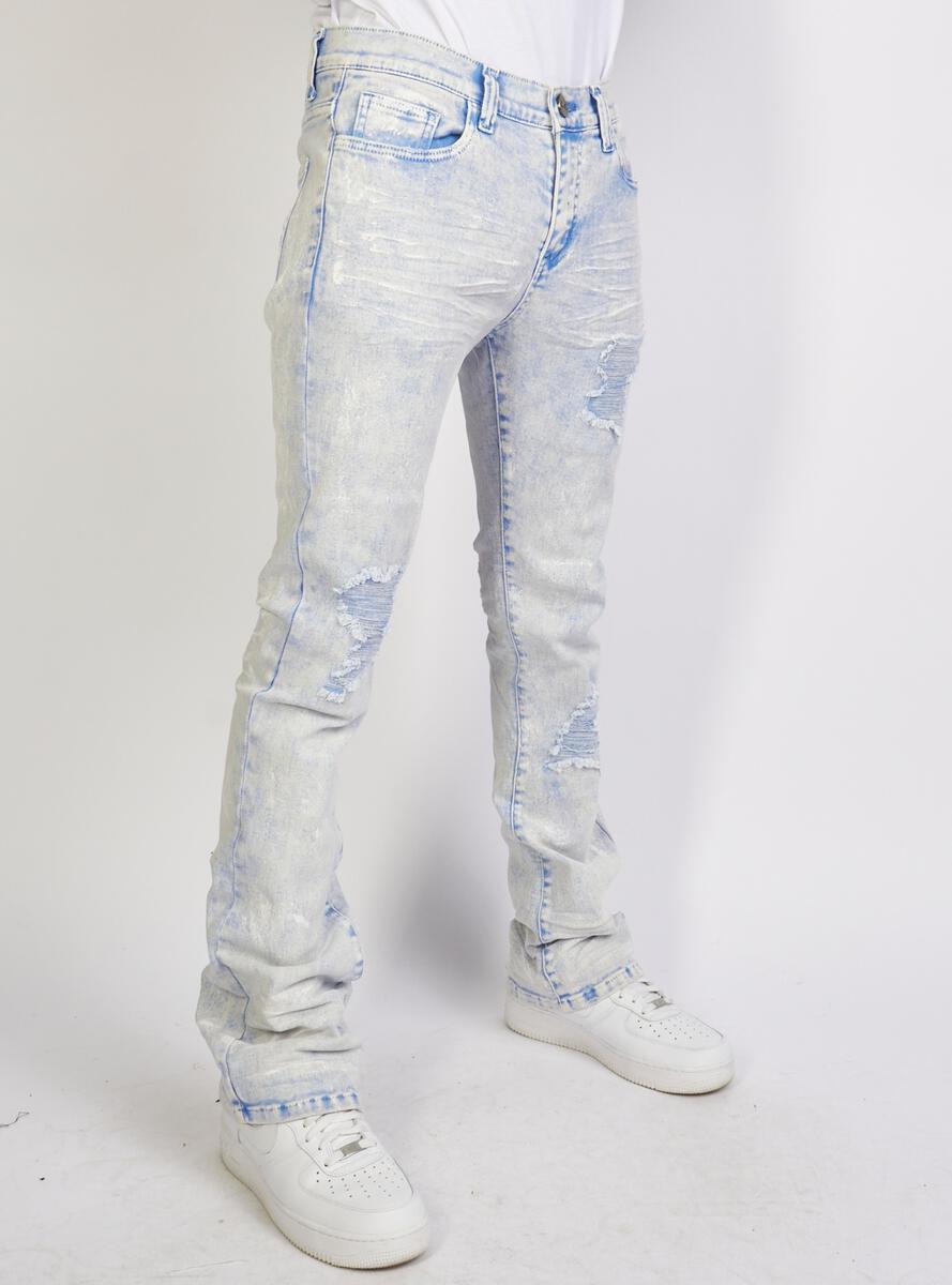 Politics Flare Stacked Jeans-Barlow-Ice Tundra506