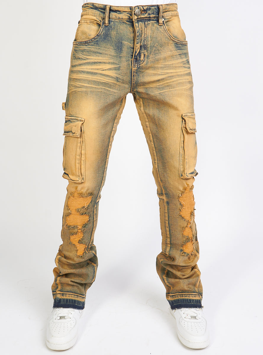 Politics Flare Stacked Pants - Mott - Vintage Wash - 501