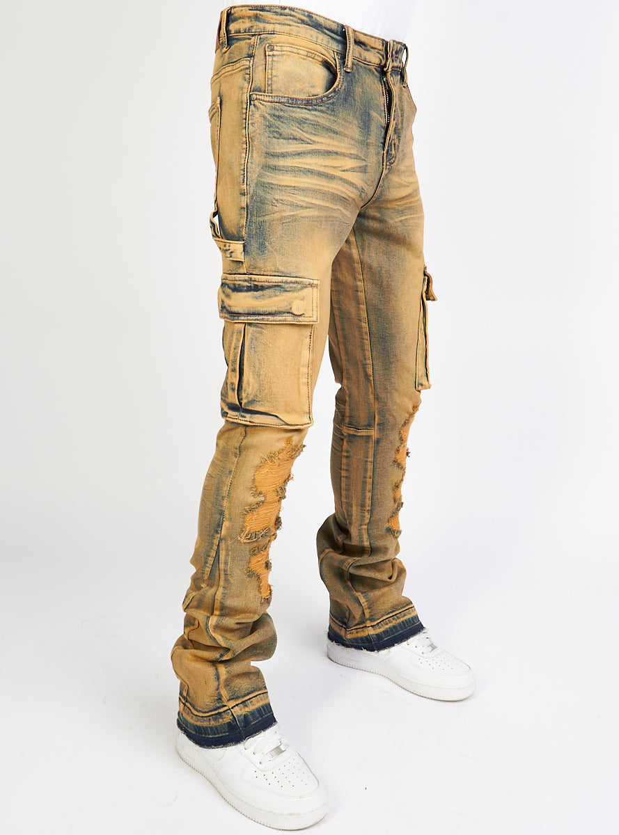 Politics Flare Stacked Pants - Mott - Vintage Wash - 501