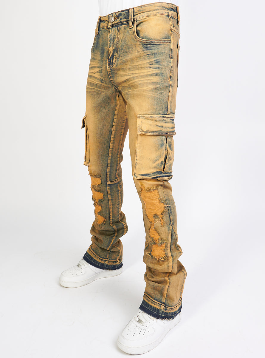 Politics Flare Stacked Pants - Mott - Vintage Wash - 501