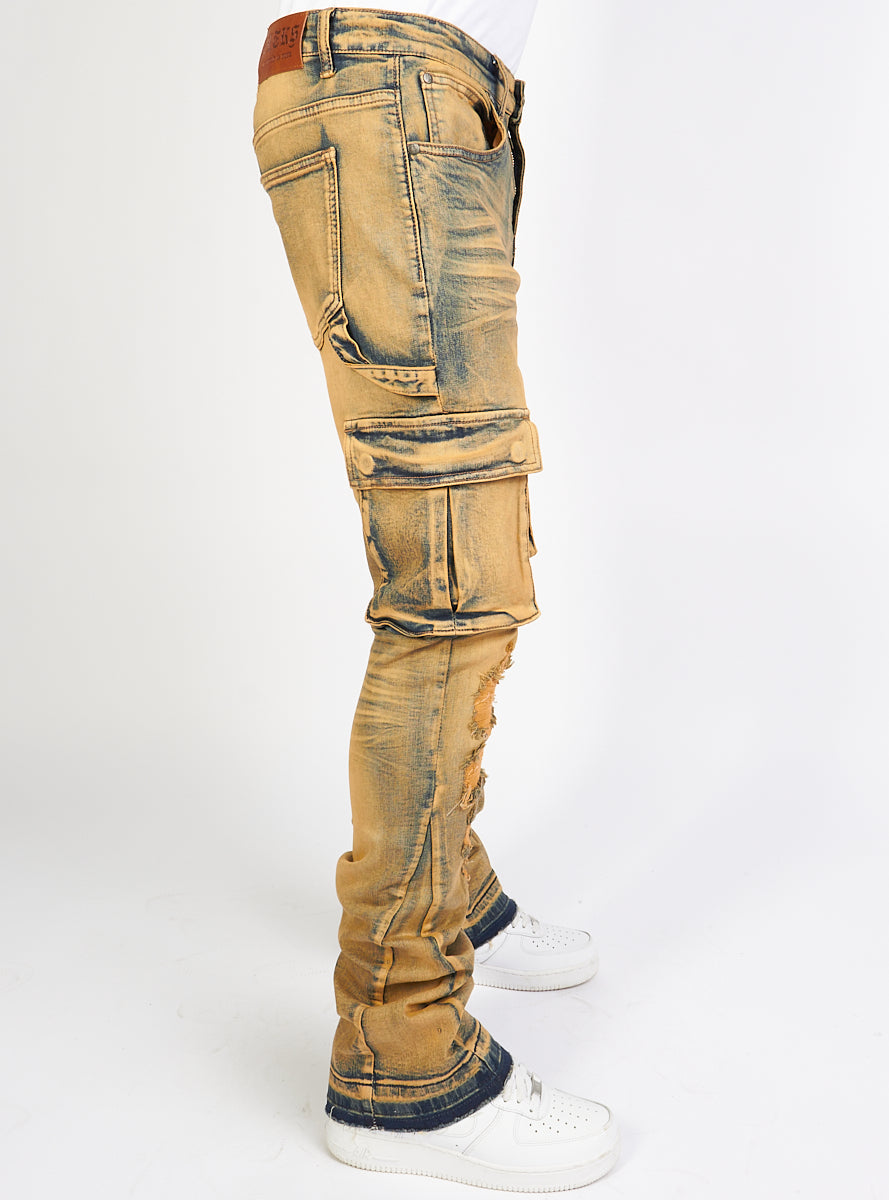 Politics Flare Stacked Pants - Mott - Vintage Wash - 501