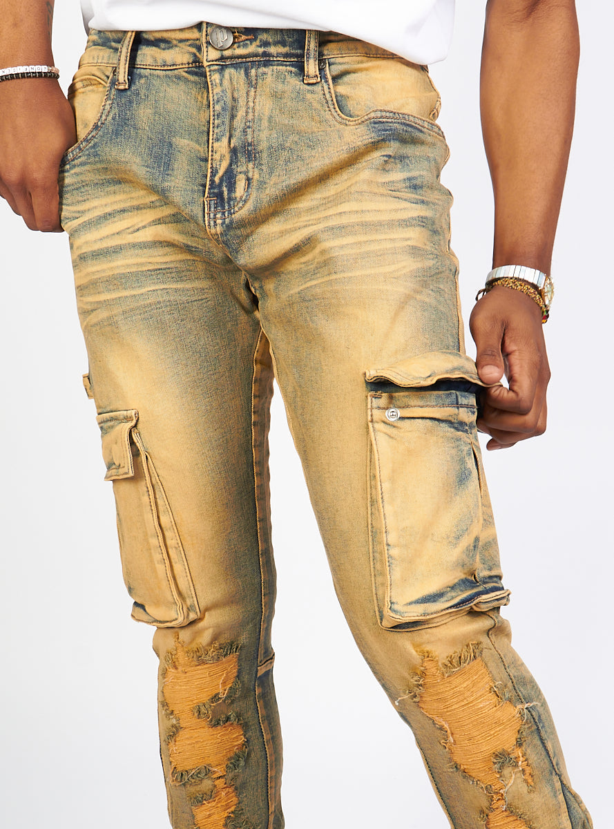 Politics Flare Stacked Pants - Mott - Vintage Wash - 501