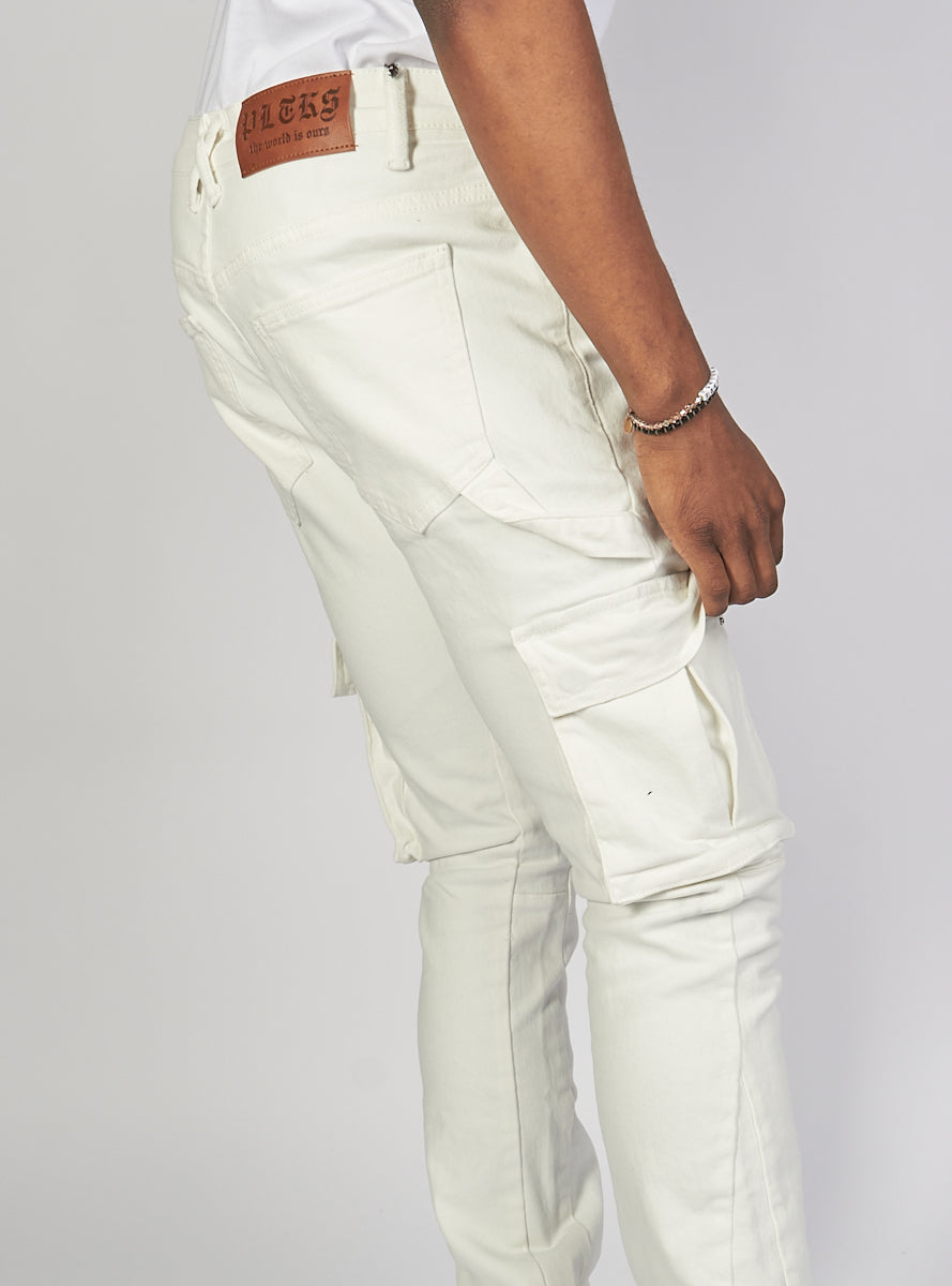 Politics Flare Stacked Pants - Mott - White - 506
