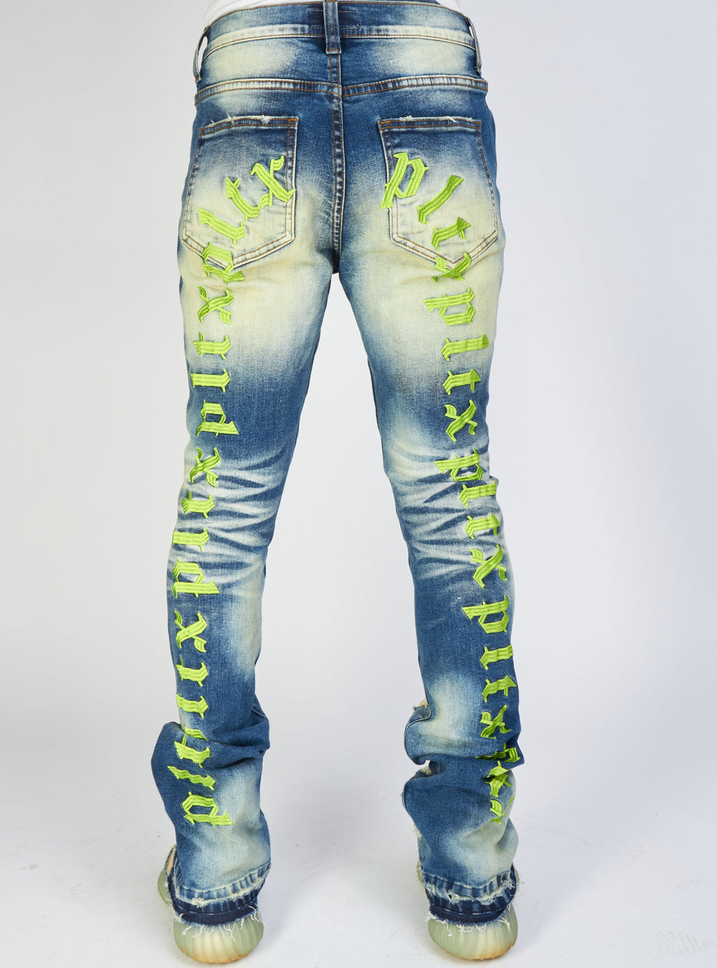 Politics Jeans - Embroidered  Skinny Stacked Flare Mac - Medium Blue  - 510